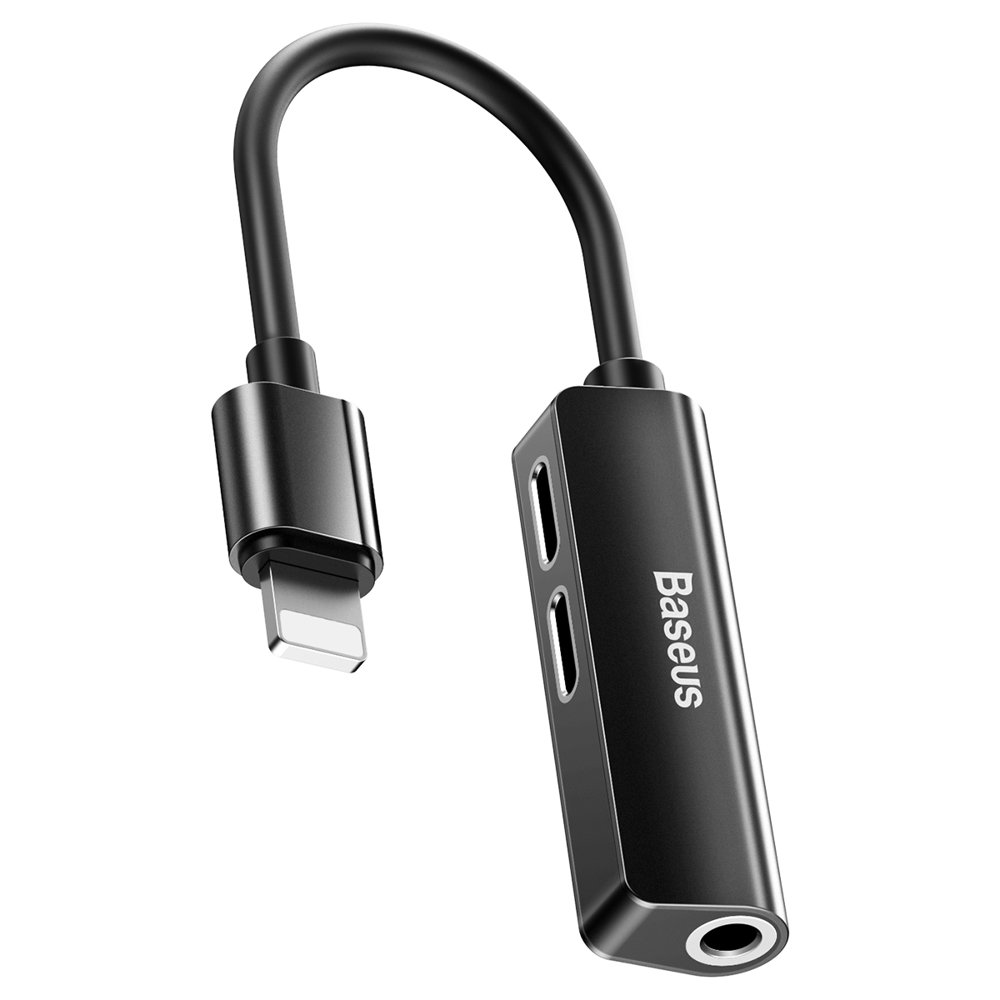 Lightning lydadapter - Lightning / 3,5 mm Baseus L52, sort, genforseglet CALL52-01