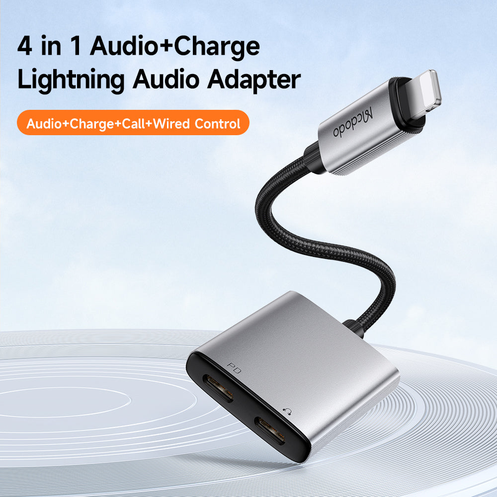 Audioadapter Lightning - Lightning / Lightning McDodo CA-5560 Wales, Grå