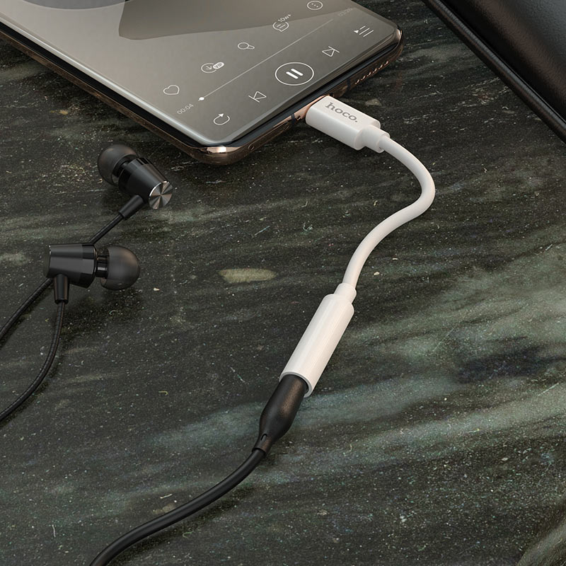 USB-C til 3,5 mm lydadapter HOCO LS30, hvid