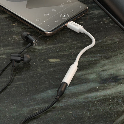 USB-C til 3,5 mm lydadapter HOCO LS30, hvid