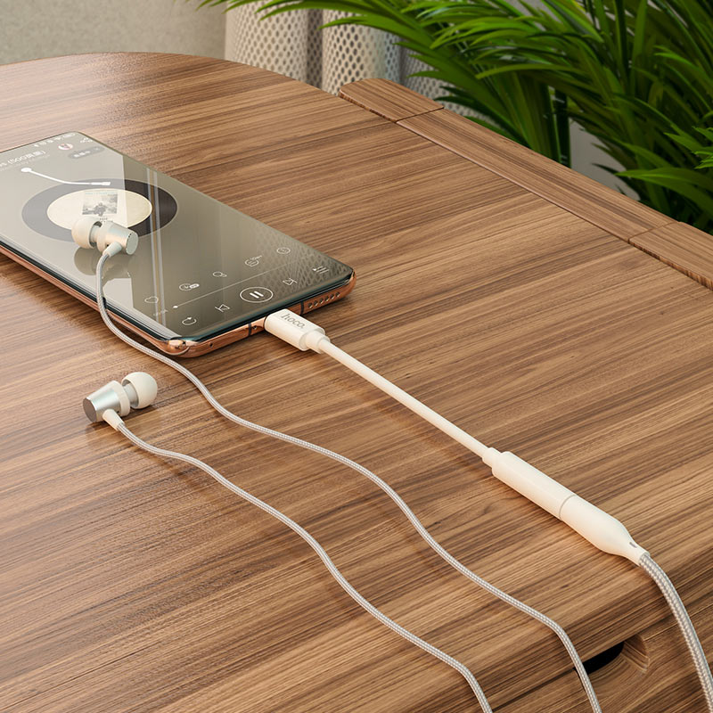USB-C til 3,5 mm lydadapter HOCO LS30, hvid