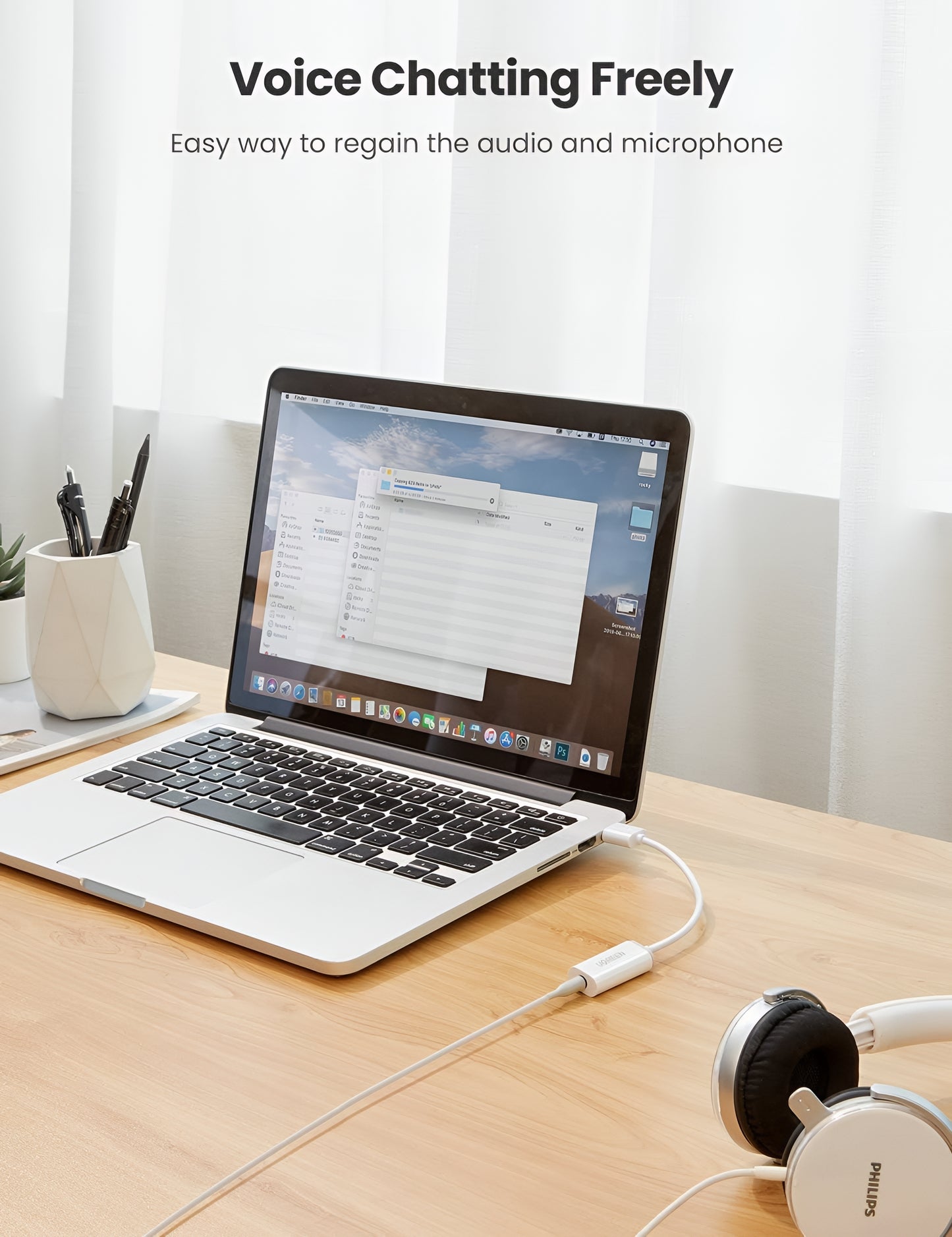 UGREEN US206 Audio Adapter, USB-A - 3.5mm, White