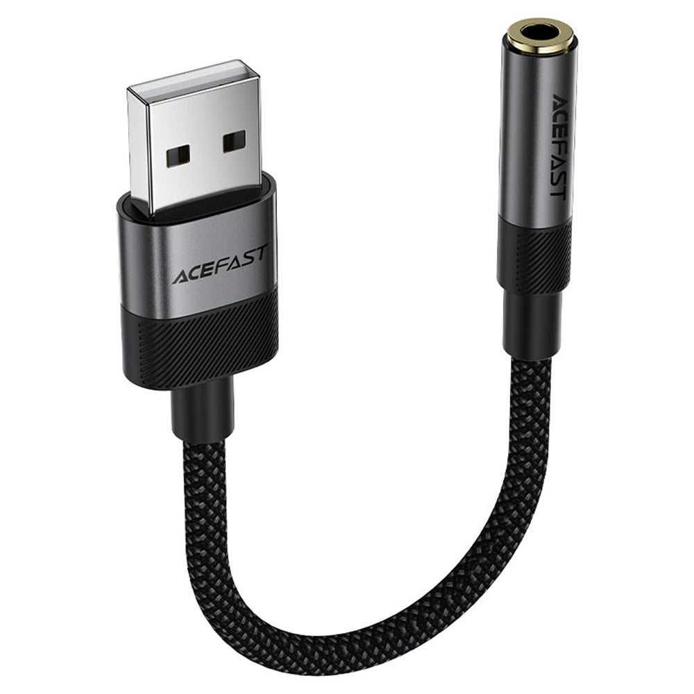Audioadapter Acefast J13, USB-A - 3,5 mm, Sort