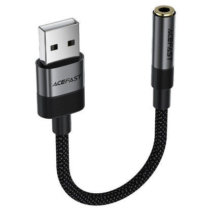 Audioadapter Acefast J13, USB-A - 3,5 mm, Sort