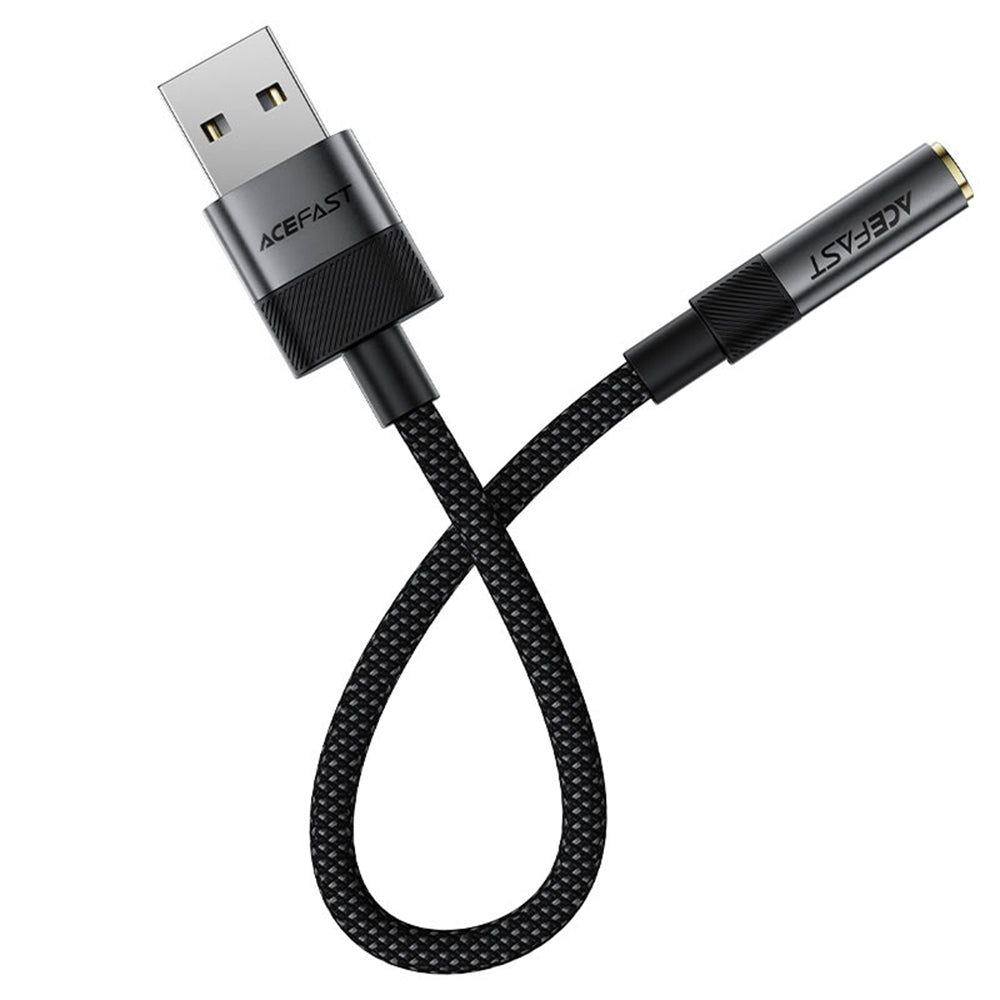 Audioadapter Acefast J13, USB-A - 3,5 mm, Sort