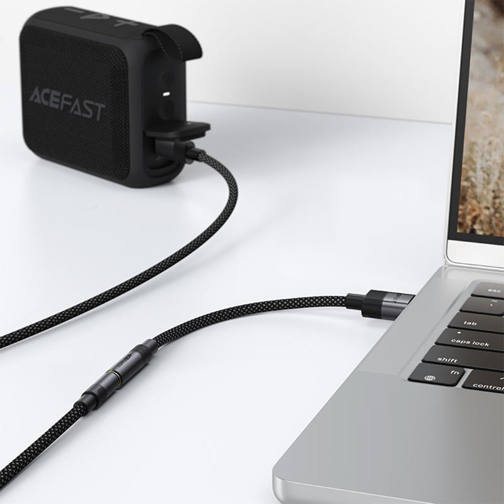 Audioadapter Acefast J13, USB-A - 3,5 mm, Sort