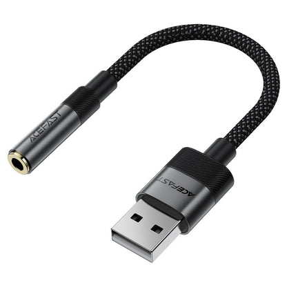 Audioadapter Acefast J13, USB-A - 3,5 mm, Sort