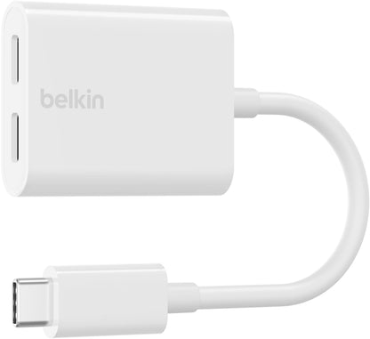USB-C lydadapter - USB-C / USB-C Belkin RockStar, hvid F7U081btWH