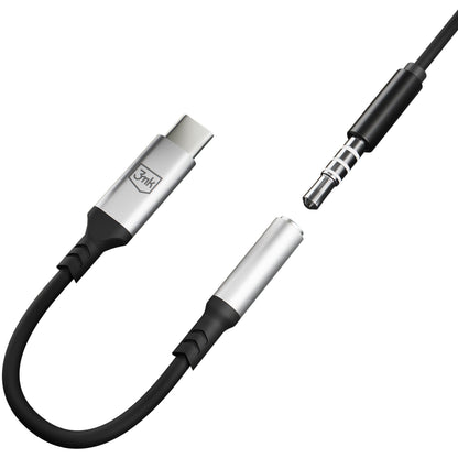 USB-C lydadapter - 3,5 mm 3MK, sølv