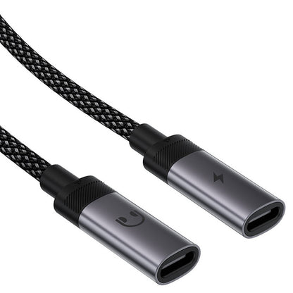 Audioadapter USB-C - 2 x USB-C Acefast J14, Sort