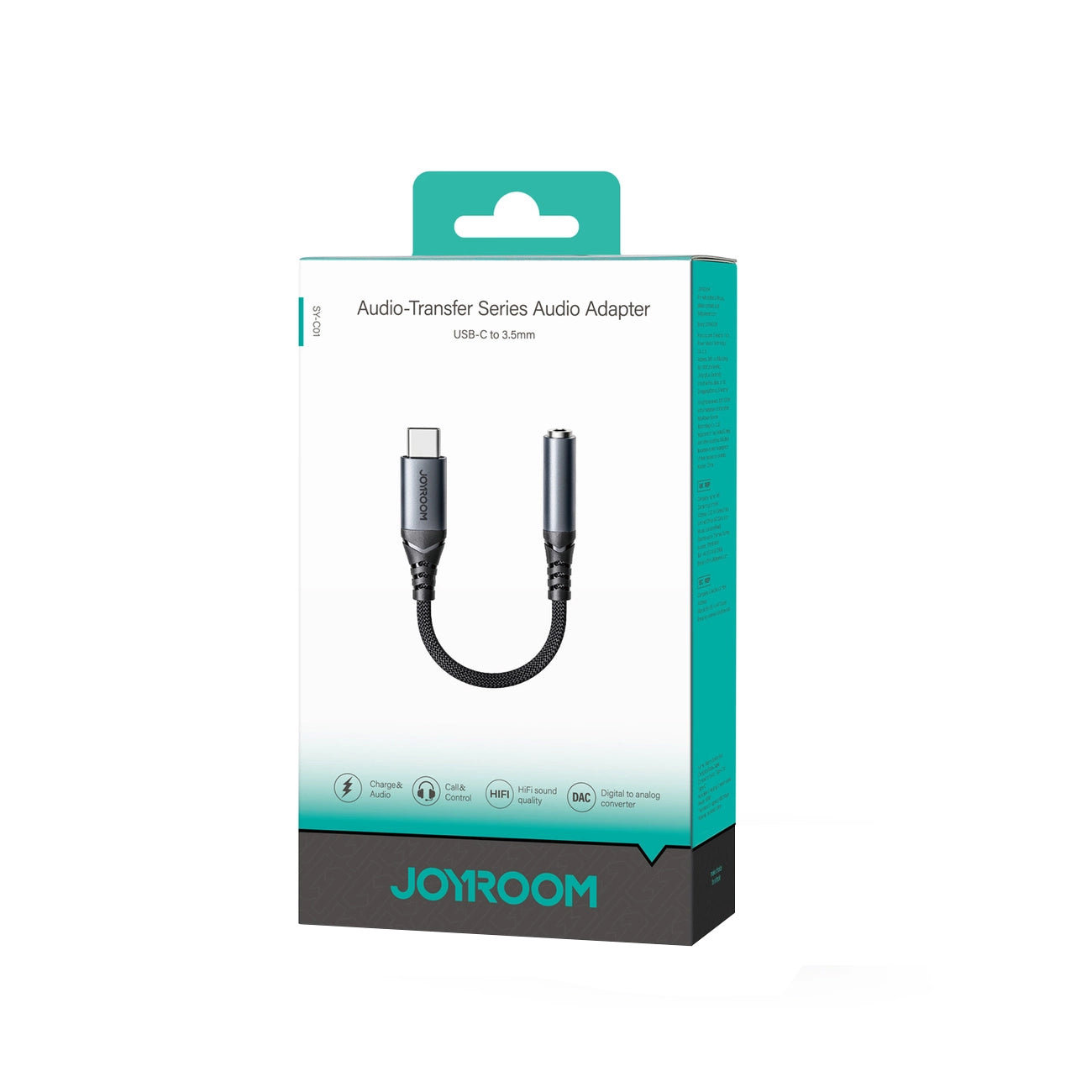 Audioadapter USB-C - 3,5 mm Joyroom SY-C01, Sort