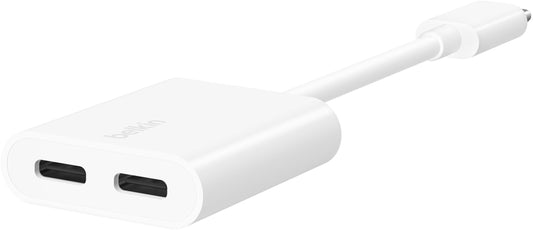 USB-C lydadapter - USB-C / USB-C Belkin RockStar, hvid F7U081btWH