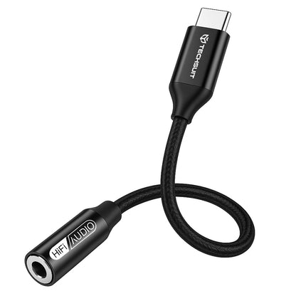 Audioadapter USB-C - 3.5mm Techsuit AC13 FuseXound, Sort