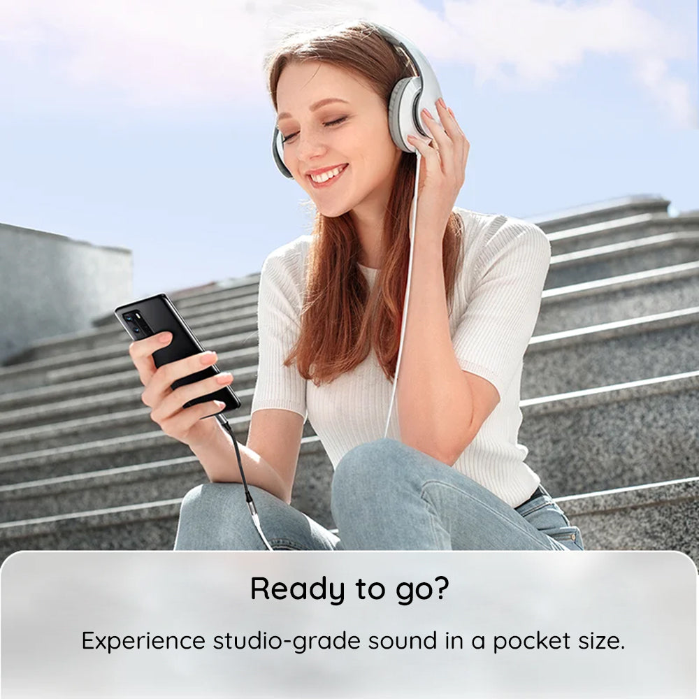 Audioadapter USB-C - 3.5mm Techsuit AC13 FuseXound, Sort