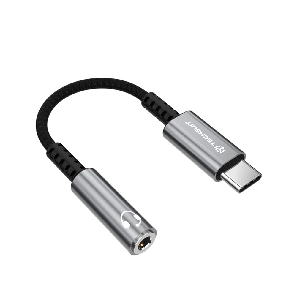 Audioadapter USB-C - 3,5 mm Techsuit AC14 SonicPiX, Grå