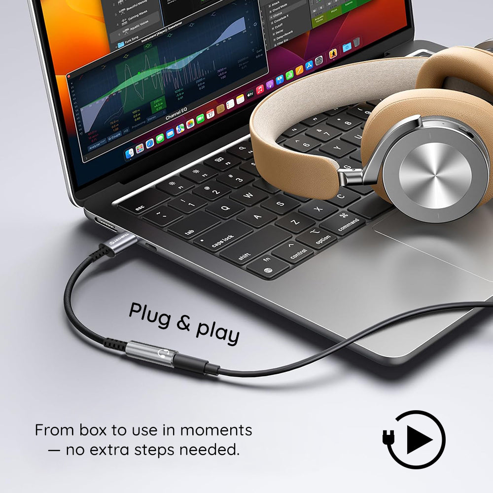 Audioadapter USB-C - 3,5 mm Techsuit AC14 SonicPiX, Grå