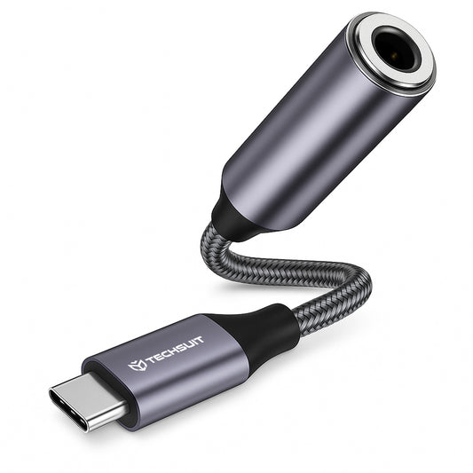 Audioadapter USB-C - 3.5mm Techsuit AC8 MusicDox, Grå