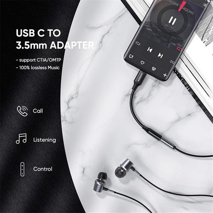 Audioadapter USB-C - 3,5 mm UGREEN AV142, Sort
