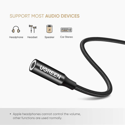 Audioadapter USB-C - 3,5 mm UGREEN AV142, Sort
