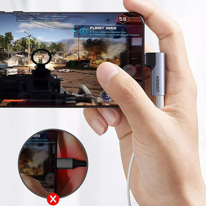 USB-C to 3.5mm UGREEN CM460 (20194) Angled, Gray Audio Adapter