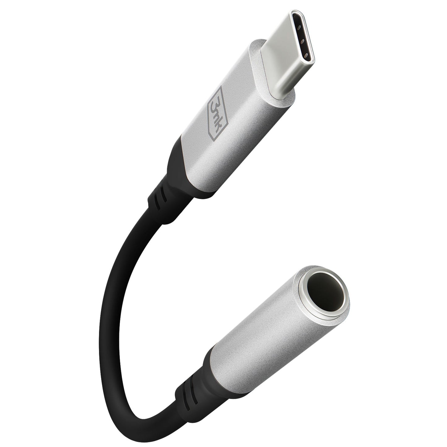 USB-C lydadapter - 3,5 mm 3MK, sølv