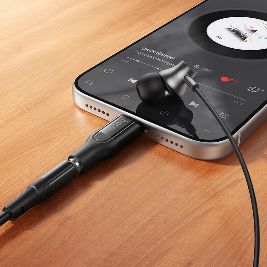 USB-C til 3,5 mm lydadapter HOCO UPA35, sort