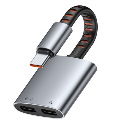 Audioadapter USB-C - USB-C / USB-C McDodo CA-3370, Grå