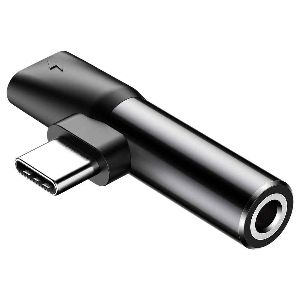 Lydadapter USB-C - USB-C / 3,5 mm Baseus L41, sort CATL41-01