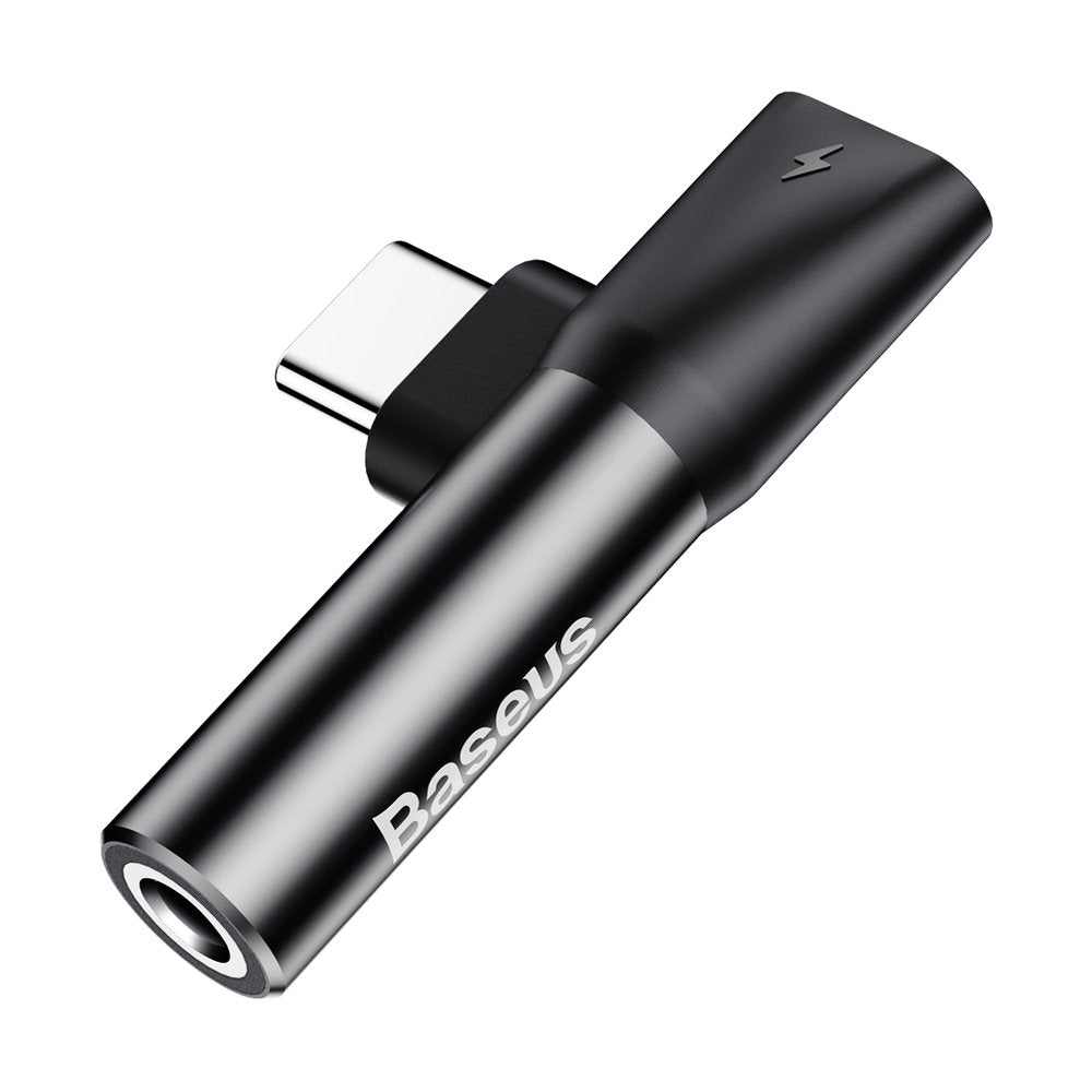 Lydadapter USB-C - USB-C / 3,5 mm Baseus L41, sort CATL41-01