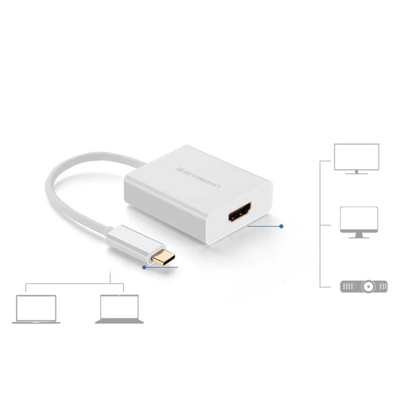 Audio- og videoadapter USB-C - HDMI UGREEN, Hvid