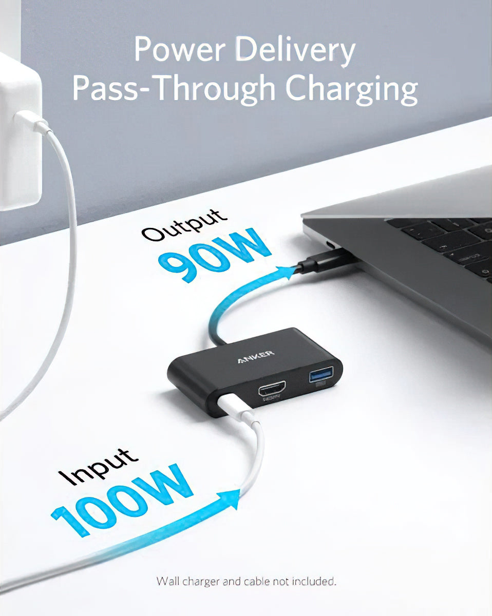 Audio- og videoadapter USB-C - USB-C / HDMI / USB-A Anker PowerExpand, Sort A8339HA1