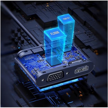 Videoadapter UGREEN CM449, USB-A - HDMI / VGA, Grå