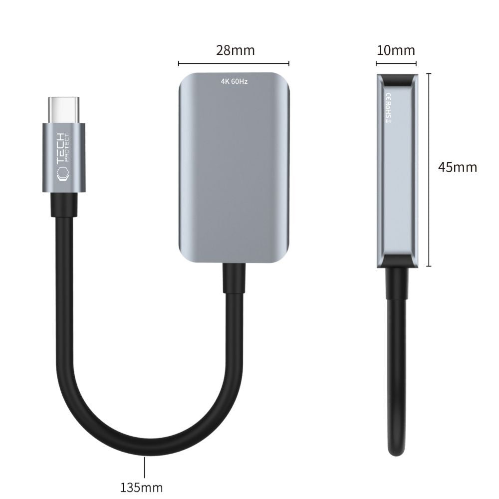 Audio- og videoadapter USB-C - HDMI Tech-Protect Ultraboost, Sort