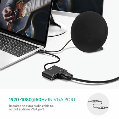 Videoadapter UGREEN CM449, USB-A - HDMI / VGA, Grå