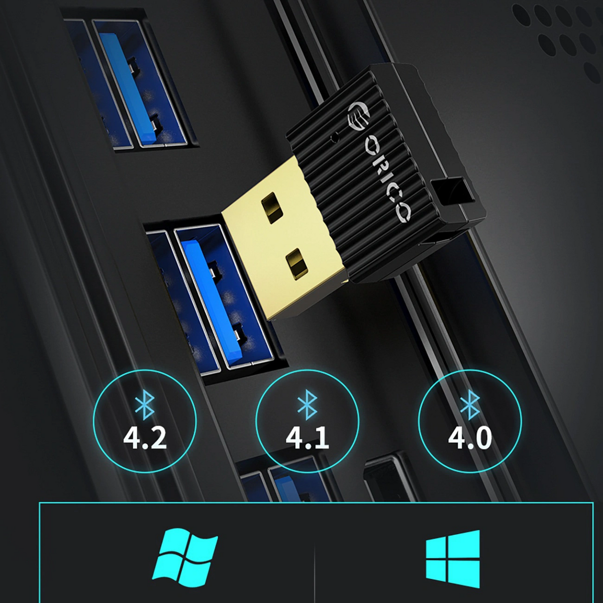 Orico BTA-53 USB Bluetooth-adapter, Sort