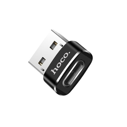 Data- og opladningsadapter USB-C - USB-A HOCO UA6, sort
