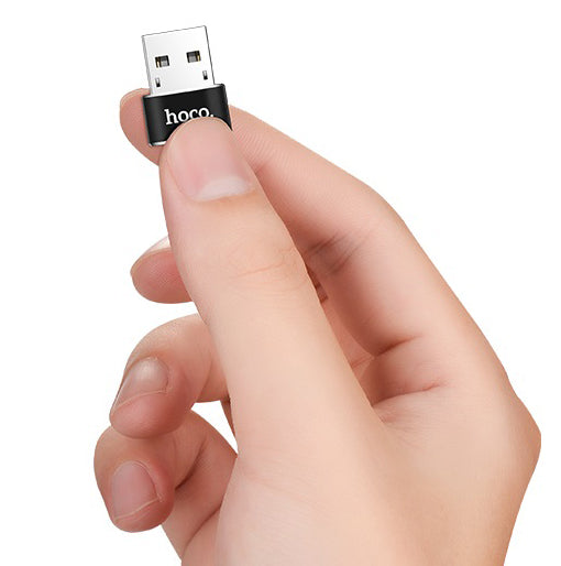 Data- og opladningsadapter USB-C - USB-A HOCO UA6, sort