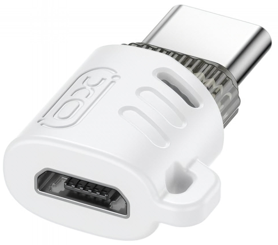 Data- og opladningsadapter microUSB - USB-C XO Design NB256G, Hvid