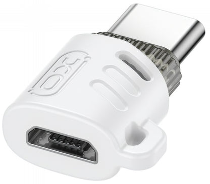 Data- og opladningsadapter microUSB - USB-C XO Design NB256G, Hvid