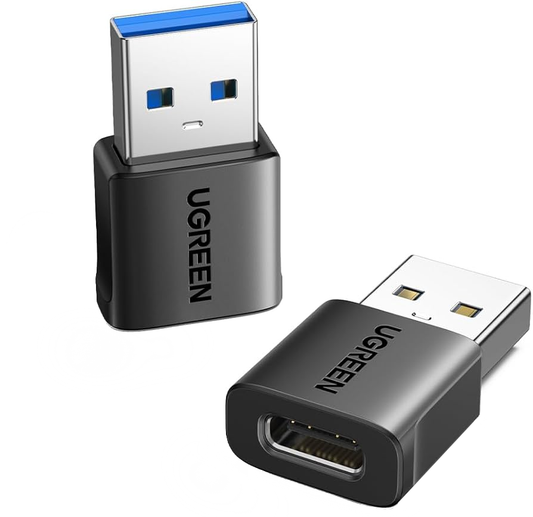 USB-C til USB-A data- og opladningsadapter UGREEN US701 (45275), sæt med 2 stk., sort
