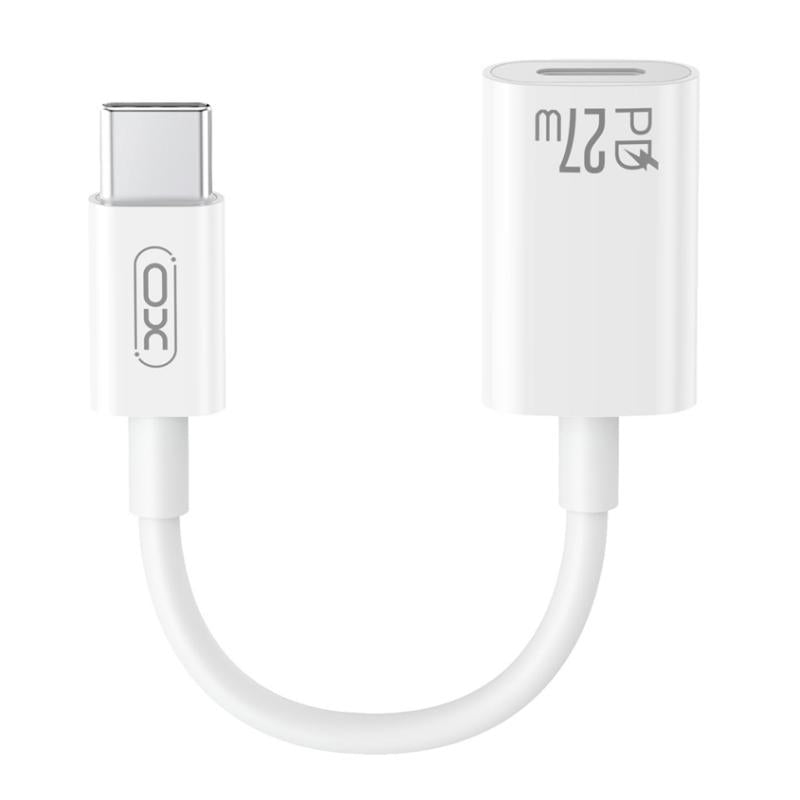 Data- og opladningsadapter USB-C - Lightning XO Design NB-R268A, Hvid