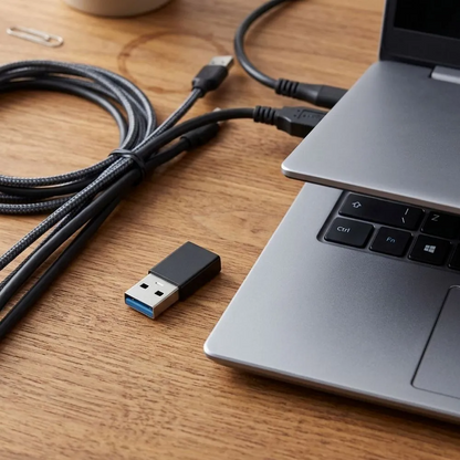 USB-C til USB-A Data- og Opladningsadapter Blue Star, Sort