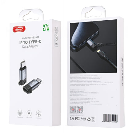 Lightning Data og Opladningsadapter - USB-C XO Design NB263A, Sort