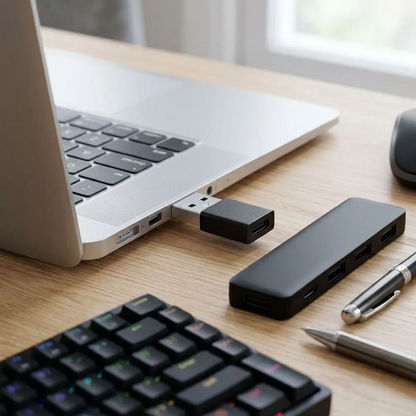 USB-C til USB-A Data- og Opladningsadapter Blue Star, Sort