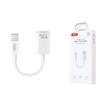 Data- og opladningsadapter USB-C - Lightning XO Design NB-R268A, Hvid
