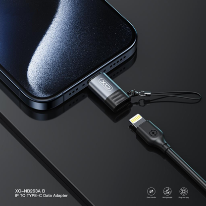 Lightning Data og Opladningsadapter - USB-C XO Design NB263A, Sort