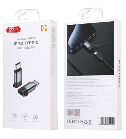Lightning Data- og Opladningsadapter - USB-C XO Design NB263B, Sort