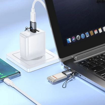 USB-C til USB-A Data- og Opladeradapter HOCO UA46B, Grå