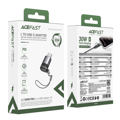Data- og Opladningsadapter Lightning - USB-C Acefast J19, Grå
