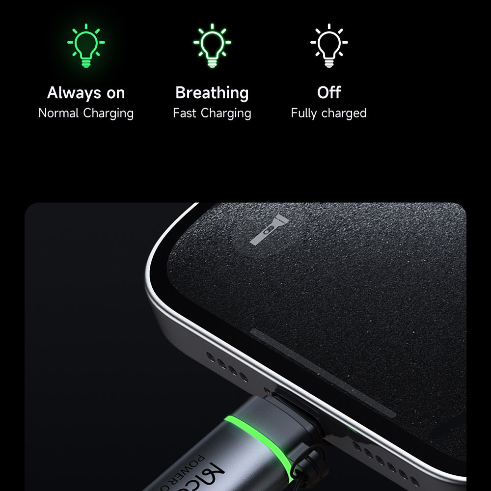 Adapter til Data og Opladning Lightning - USB-C McDodo OT-6010 Power Off, Sort